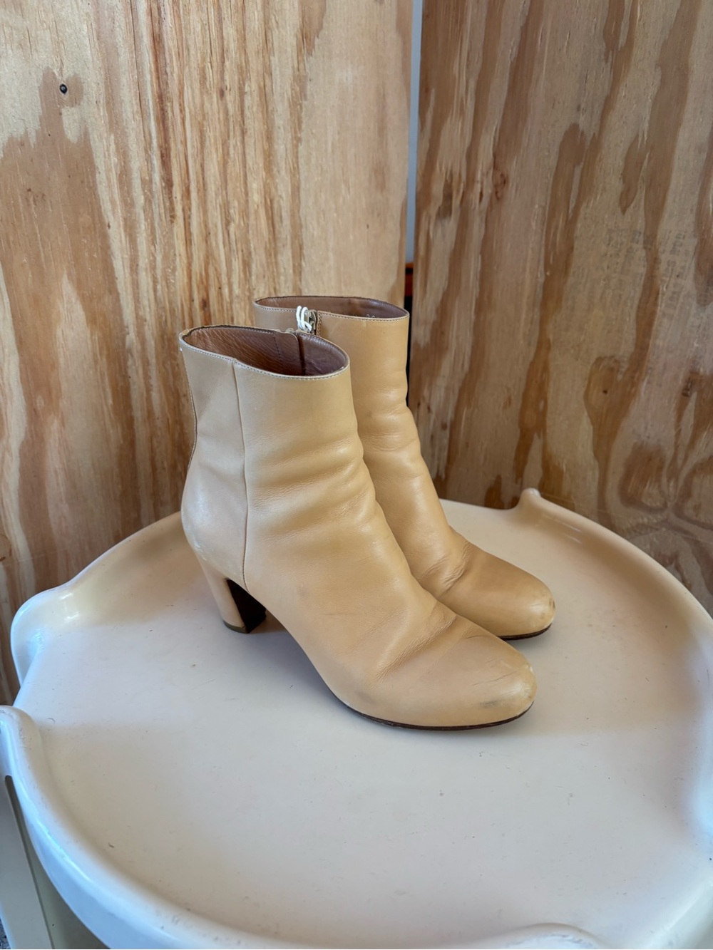 Maison Martin Margiela Booties Tan Leather Beaters